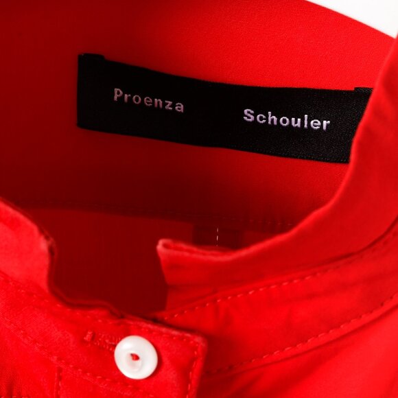 Proenza Schouler Resort 2019 Poppy Poplin Tie-Waist Shirtdress - Picture 5 of 13